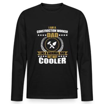 Bauarbeiter Vater - Männer Premium Bio Langarmshirt - Schwarz - Vorne - Nico (187cm)