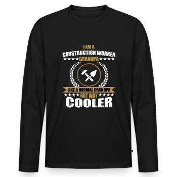 Construction worker Grandpa - Men's Premium Organic Long Sleeve Shirt - black - Front - Nico (187cm)