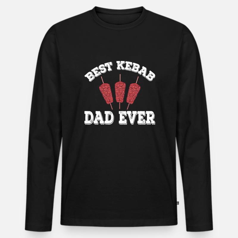 Bester Kebab Papa - Männer Premium Bio Langarmshirt - Schwarz