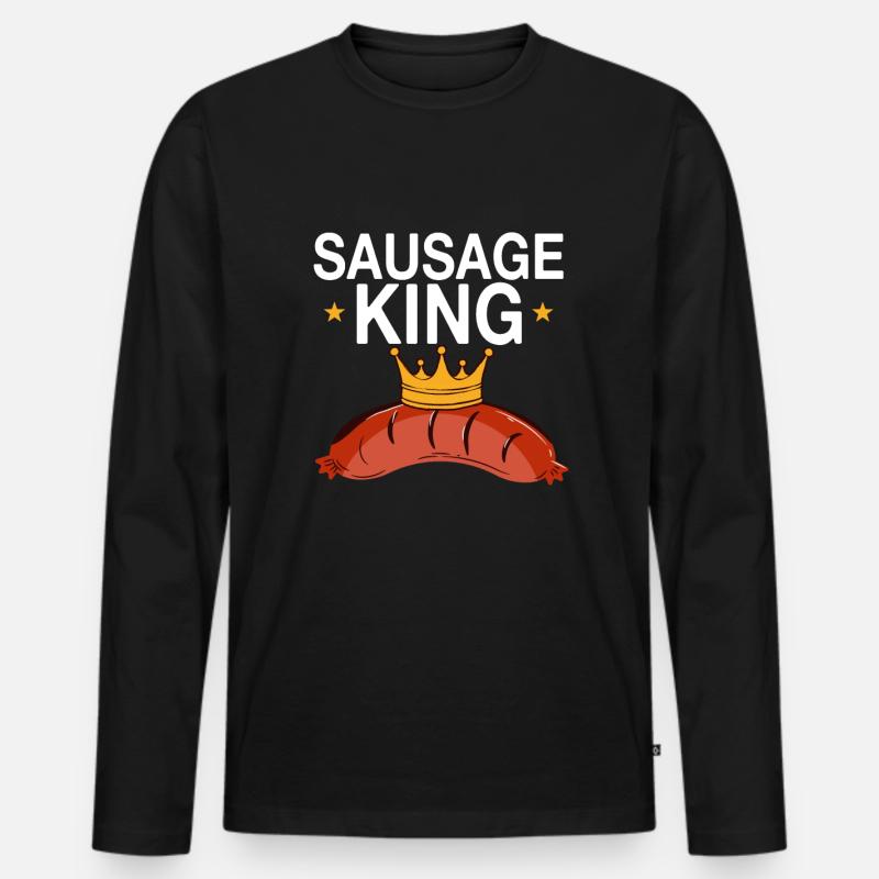 Wurst König - Männer Premium Bio Langarmshirt - Schwarz