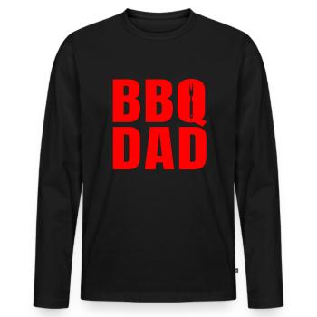 BBQ Daddy Vêtements Fumer de la viande Fête des pères - T-shirt manches longues Premium bio Homme - noir - Devant - Nico (187cm)