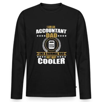 Lustiger Buchhalter Papa Vatertag - Männer Premium Bio Langarmshirt - Schwarz - Vorne - Nico (187cm)