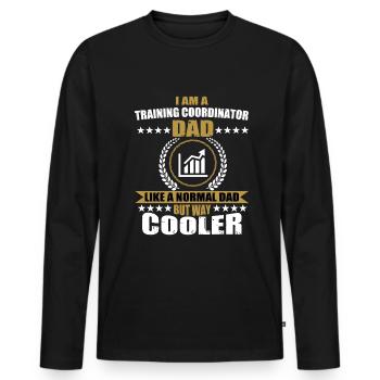 Funny Training Coordinator Dad Father's Day - Men's Premium Organic Long Sleeve Shirt - black - Front - Nico (187cm)