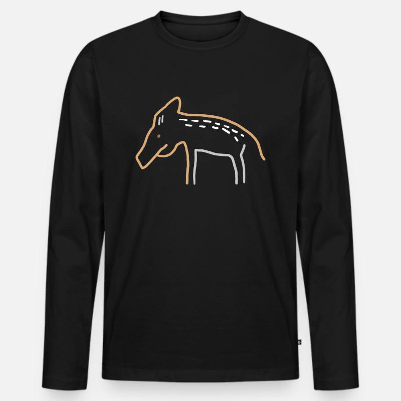 Frischling / Wildschwein - Männer Premium Bio Langarmshirt - Schwarz