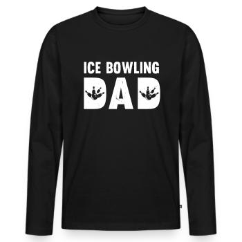 Papa de quilles sur glace - T-shirt manches longues Premium bio Homme - noir - Devant - Nico (187cm)