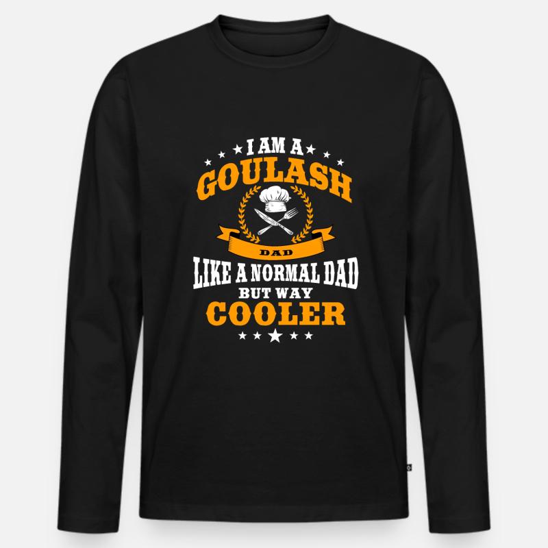 Gulasch Papa - Männer Premium Bio Langarmshirt - Schwarz