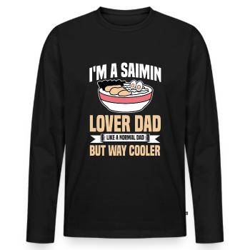 Saimin amant papa - T-shirt manches longues Premium bio Homme - noir - Devant - Nico (187cm)