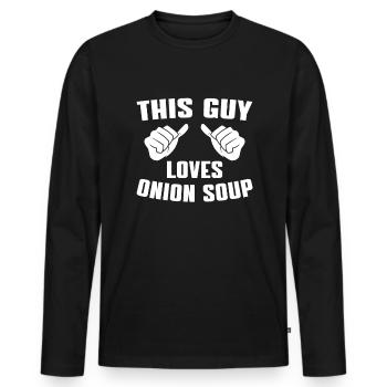 Zwiebelsuppe Shirt Für Männer - Männer Premium Bio Langarmshirt - Schwarz - Vorne - Nico (187cm)