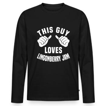 Confiture de canneberges pour hommes - T-shirt manches longues Premium bio Homme - noir - Devant - Nico (187cm)