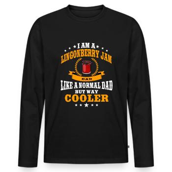 Confiture de canneberges Papa - T-shirt manches longues Premium bio Homme - noir - Devant - Nico (187cm)