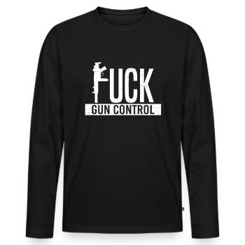 Fuck Gun Control Weapons America  - T-shirt manches longues Premium bio Homme - noir - Devant - Nico (187cm)
