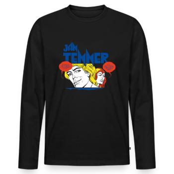 Jan Tenner Und Laura Serum Comic - Männer Premium Bio Langarmshirt - Schwarz - Vorne - Nico (187cm)