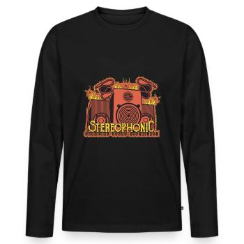 Vintage Stereophonic Hifi Quadrofone Speaker - Men's Premium Organic Long Sleeve Shirt - black - Front - Nico (187cm)
