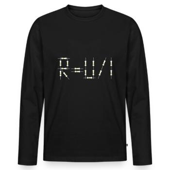 Resistance formula Ohm's Law Electronics technician - Men's Premium Organic Long Sleeve Shirt - black - Front - Nico (187cm)