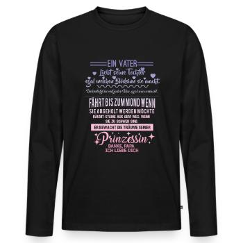 Tochter Vater Geschenk Spruch Liebevoll Danke Papa - Männer Premium Bio Langarmshirt - Schwarz - Vorne - Nico (187cm)