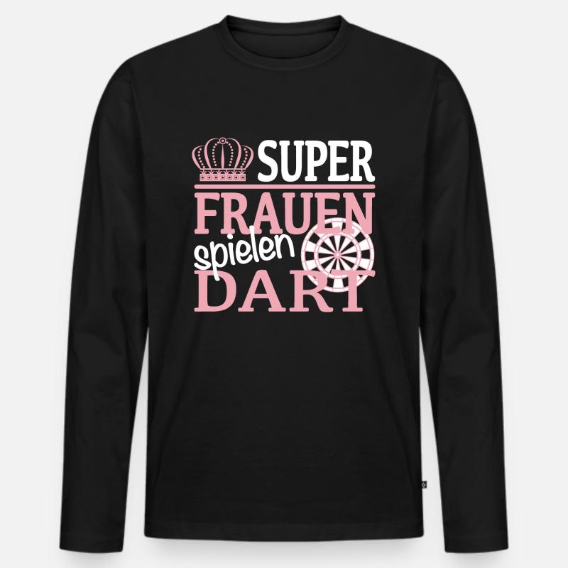 Frauen Dart Darts - Männer Premium Bio Langarmshirt - Schwarz