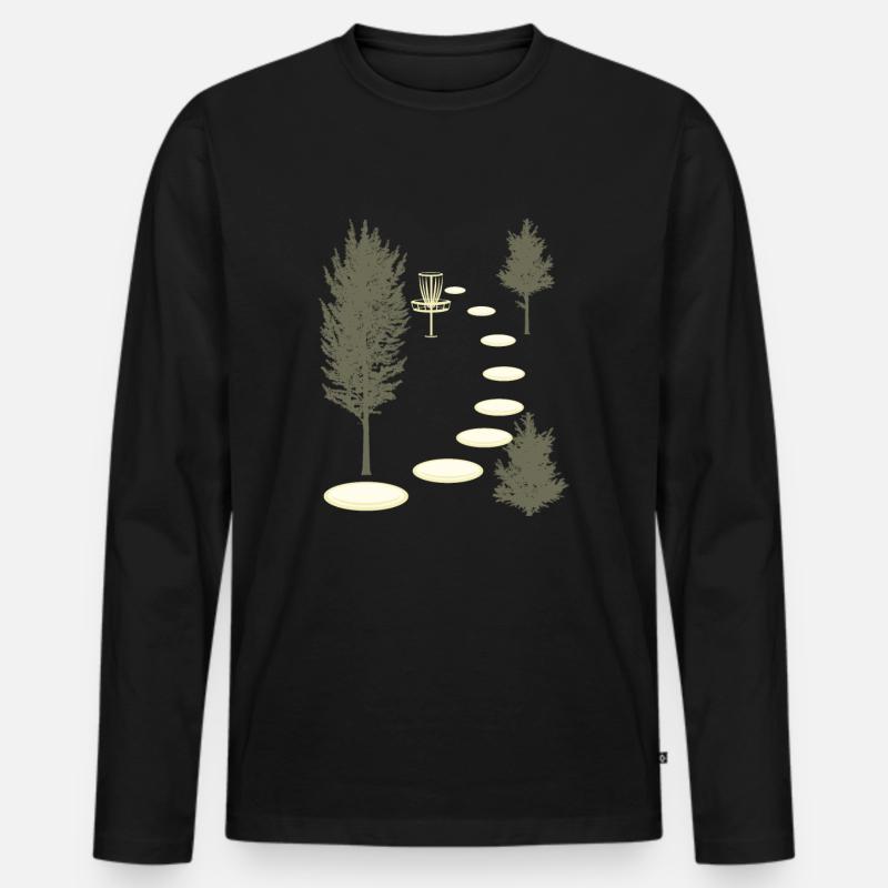 Disc Golf Into Woods Disc Golf Discs Golfing Frisb - Männer Premium Bio Langarmshirt - Schwarz