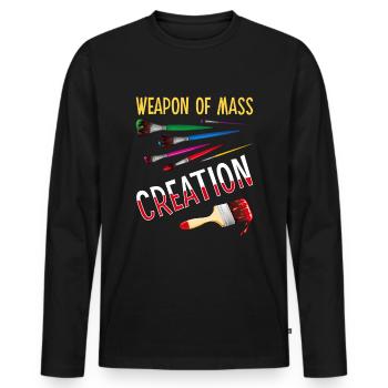 Armes de création de masse Funny Art Supply Artist P - T-shirt manches longues Premium bio Homme - noir - Devant - Nico (187cm)