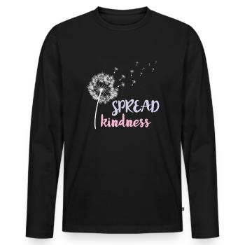 Freundlichkeit Nachricht Freundlichkeit Zitat wähl - Männer Premium Bio Langarmshirt - Schwarz - Vorne - Nico (187cm)