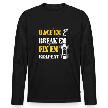 Fun Rc Car Race I Radio Controlled RC Car - Men's Premium Organic Long Sleeve Shirt - black - Front - Nico (187cm)