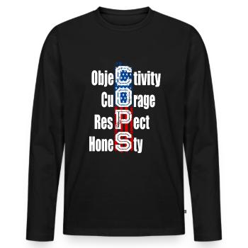 Support Cops Polizei Polizist Unterstützer - Männer Premium Bio Langarmshirt - Schwarz - Vorne - Nico (187cm)