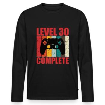 Gaming Gaming 30 Birthday Level 30 Complete - Men's Premium Organic Long Sleeve Shirt - black - Front - Nico (187cm)