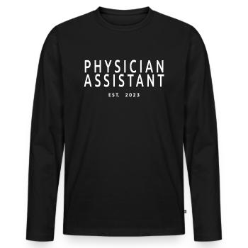 Physician Assistant Est. 2023 Abschlussgeschenk - Männer Premium Bio Langarmshirt - Schwarz - Vorne - Nico (187cm)