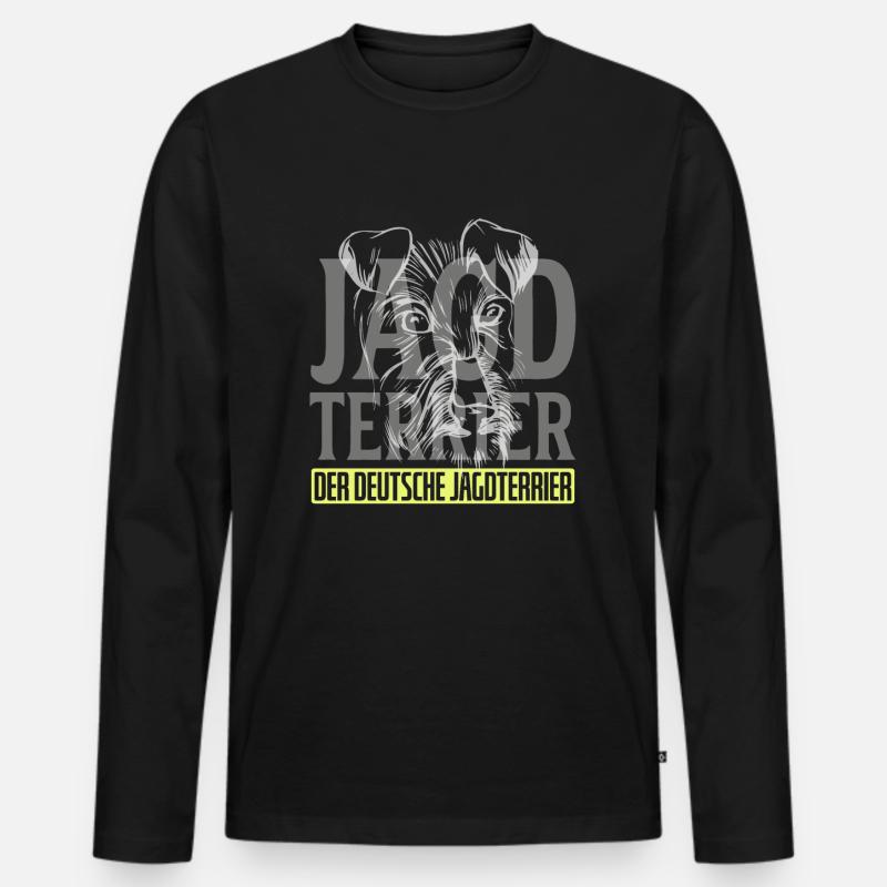 Jagdterrier Der Deutsche Terrier - Männer Premium Bio Langarmshirt - Schwarz