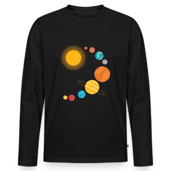 Solar System Classic Space Gift Idea - Men's Premium Organic Long Sleeve Shirt - black - Front - Nico (187cm)