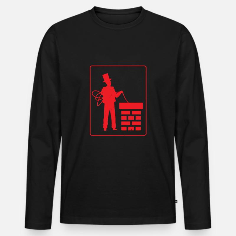 Schonsteinfeger Kaminkehrer Geschenkidee - Männer Premium Bio Langarmshirt - Schwarz