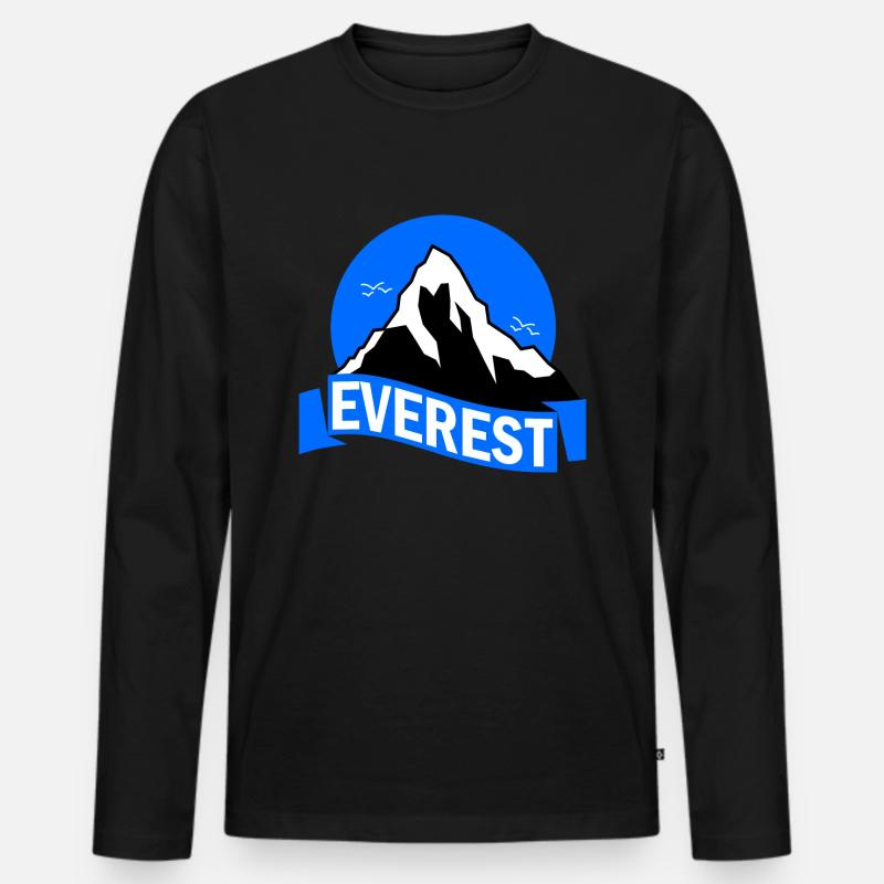 Mount Everest - Männer Premium Bio Langarmshirt - Schwarz