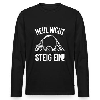 Achterbahn Freak Freizeitpark Geschenkidee Fun - Männer Premium Bio Langarmshirt - Schwarz - Vorne - Nico (187cm)
