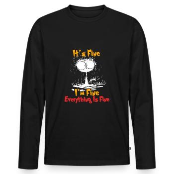 Cat, cat friend, humor, motivation, gift - Men's Premium Organic Long Sleeve Shirt - black - Front - Nico (187cm)