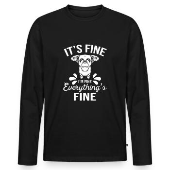 Dog, Pug, sweet humor, motivation, gift - Men's Premium Organic Long Sleeve Shirt - black - Front - Nico (187cm)