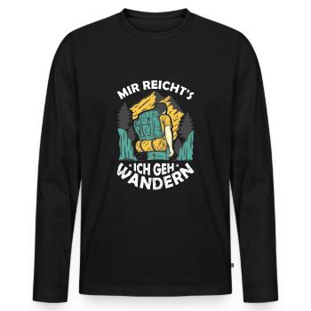 Mir reicht's ich geh wandern! Wander Funshirt cool - Männer Premium Bio Langarmshirt - Schwarz - Vorne - Nico (187cm)