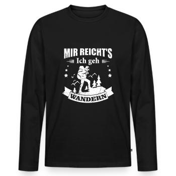 Mir reicht's ich geh wandern! Wander Funshirt cool - Männer Premium Bio Langarmshirt - Schwarz - Vorne - Nico (187cm)