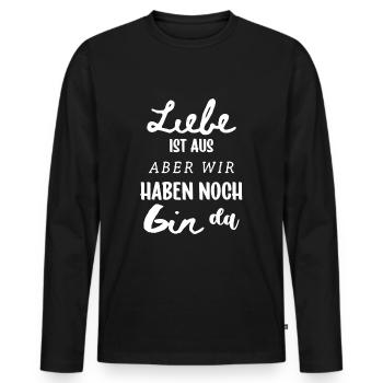 Liebe Aus Gin Trennung Alkohol Spaß Party Funshirt - Männer Premium Bio Langarmshirt - Schwarz - Vorne - Nico (187cm)