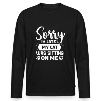 Delay Cat Cat Lovers Surprise Fun - Men's Premium Organic Long Sleeve Shirt - black - Front - Nico (187cm)