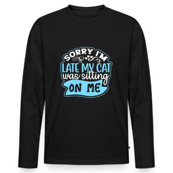 Delay Cat Cat Lovers Surprise Fun - Men's Premium Organic Long Sleeve Shirt - black - Front - Nico (187cm)