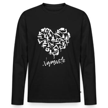 Yoga Women Men Fitness Spirituality Meditation - Men's Premium Organic Long Sleeve Shirt - black - Front - Nico (187cm)