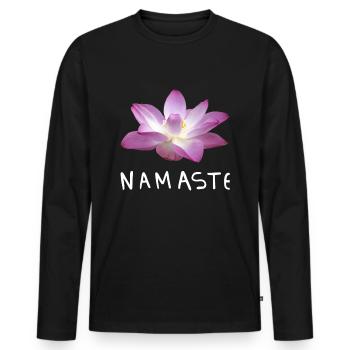 Yoga Damen Herren Fitness Spiritualität Meditation - Männer Premium Bio Langarmshirt - Schwarz - Vorne - Nico (187cm)
