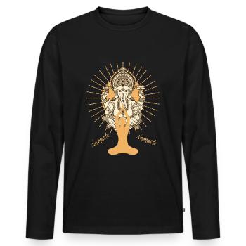Yoga Damen Herren Fitness Spiritualität Meditation - Männer Premium Bio Langarmshirt - Schwarz - Vorne - Nico (187cm)