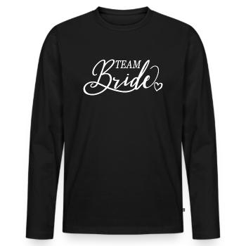 Équipe mariée, Enterrement de vie de jeune fille - T-shirt manches longues Premium bio Homme - noir - Devant - Nico (187cm)