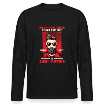 Bart Bartträger Vollbart Schnauzer Männer Geschenk - Männer Premium Bio Langarmshirt - Schwarz - Vorne - Nico (187cm)