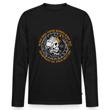 Bart Bartträger Vollbart Schnauzer Männer Geschenk - Männer Premium Bio Langarmshirt - Schwarz - Vorne - Nico (187cm)