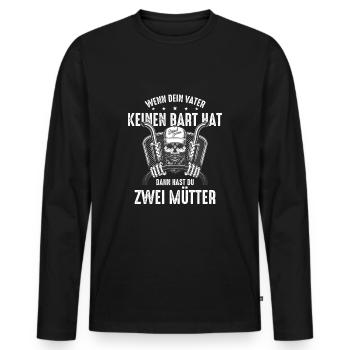 Bart Bartträger Vollbart Schnauzer Männer Geschenk - Männer Premium Bio Langarmshirt - Schwarz - Vorne - Nico (187cm)