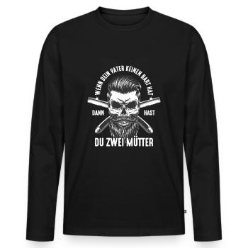Bart Bartträger Vollbart Schnauzer Männer Geschenk - Männer Premium Bio Langarmshirt - Schwarz - Vorne - Nico (187cm)