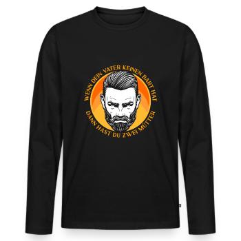 Bart Bartträger Vollbart Schnauzer Männer Geschenk - Männer Premium Bio Langarmshirt - Schwarz - Vorne - Nico (187cm)