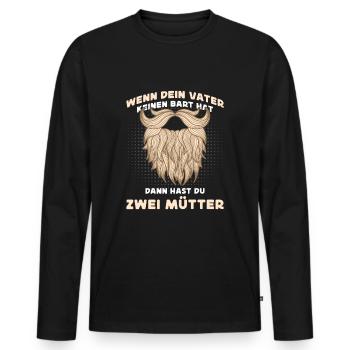 Bart Bartträger Vollbart Schnauzer Männer Geschenk - Männer Premium Bio Langarmshirt - Schwarz - Vorne - Nico (187cm)