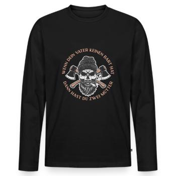 Bart Bartträger Vollbart Schnauzer Männer Geschenk - Männer Premium Bio Langarmshirt - Schwarz - Vorne - Nico (187cm)